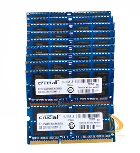 Crucial DDR3 80G RAM 10x 8GB PC3-12800S SODIMM Laptop Memory 1600Mhz Low density - Picture 1 of 9