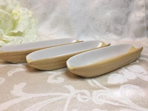 Corn on the Cob Ceramic Retro Tray Dish Holders Brown Taiwan Set Of 3 - Picture 1 of 1