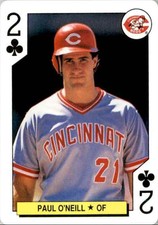 1991 U.S. Playing Card Co Paul O'Neill #2 OF CLUBS Cincinnati Reds Single Swap
