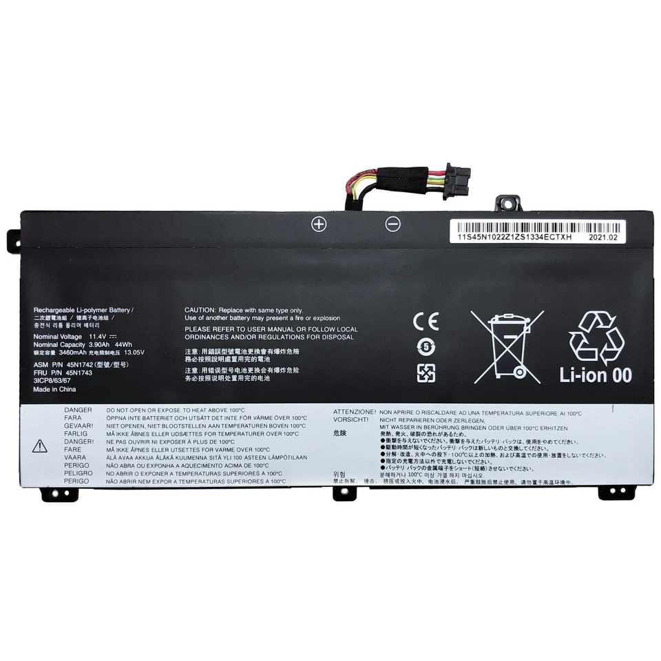 BATERÍA DE REPUESTO 45N1743 45N1742 PARA THINKPAD T550 T560 W550 44WHR 00NY639 Foto 1 de 1