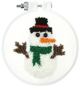 Punch Needle Kit ~ Design Works Snowman w/Hoop #DW240 - Picture 1 of 3
