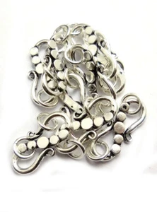 25 PCS 22X10MM BALI S HOOK CLASP ANTIQUE STERLING SILVER PLATED 639 - Picture 1 of 1