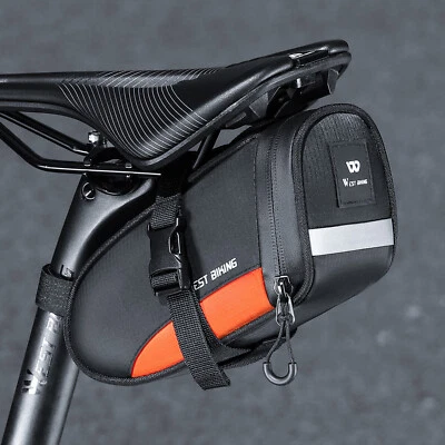 Bolsa de sillín de asiento de bicicleta WEST BIKING bolsa trasera reflectante para bicicleta 1,2 L naranja Foto 1 de 4