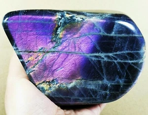 Polished Nice Rainbow Purple Flash Labradorite Spectrolite Freeform Reiki Stone - Picture 1 of 12