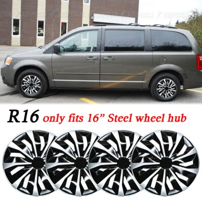 4 PIEZAS 16" ABS Cubiertas de llanta Tapacubos Decoración para Dodge Grand Caravan R16 Buje de acero Foto 1 de 4