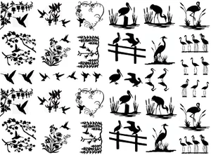 Calcomanías de vidrio fundido negras Birds of a Feather 41 piezas - Imagen 1 de 1