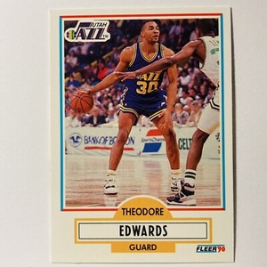 1990-91 Fleer Cards. Theodore Edwards Basketball Cards. #185 Tc2