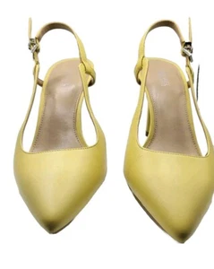 NEW Michael Kors Vanessa Leather Flex Slingback Pump Shoes Golden Yellow Size 7M - Picture 1 of 9