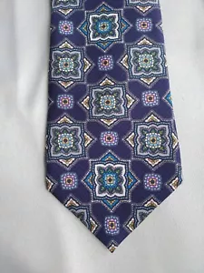 Daniel Cremieux 7 Fold tie Purple Geometric Pattern - Picture 1 of 4