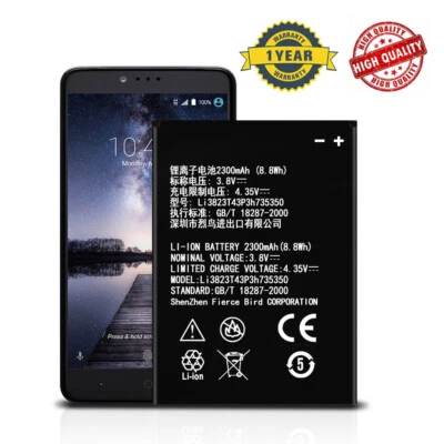 Li3823T43P3h735350 Battery For ZTE N986 N9835 GRAND X V975 U988S Q801U MF64 Z64 - Image 1 of 4