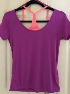 lorna jane fluroescent Sz XS emily excel SS top shirt purple orange NWT $66 - Picture 1 of 3