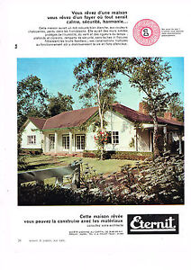 PUBLICITE ADVERTISING   1961   ETERNIT  couverture toiture