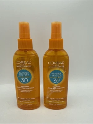 L’Oréal Paris Invisible Protect Spray Aceite Seco FPS 30 Protector Solar 5 OZ Lote de 2 Foto 1 de 4
