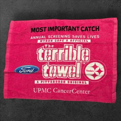 Pittsburgh Steelers Original Rosa Terrible Toalla Myron Cope's Oficial NFL Ford Foto 1 de 2