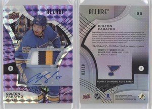 2021-22 Upper Deck Allure Purple Diamond /10 Colton Parayko #55 Patch Auto