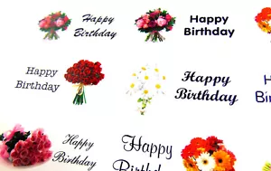 Saludo de feliz cumpleaños, pegatinas rectangulares, etiquetas. Sobres para tarjetas, regalos y - Imagen 1 de 3