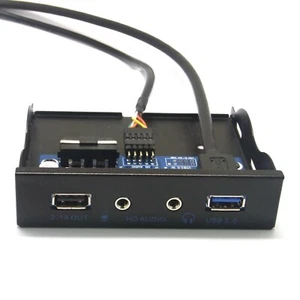 USB 3.0-Hub + 2.1A Schnellladefunktion + HD-Audio-Mikrofonanschluss Vorderseite - Bild 1 von 3