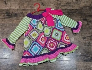 Counting Daisies Boutique Girls Dress Sz 4t Long Sleeves Multicolor - Picture 1 of 5