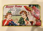 Vintage Happy Home Rust Proof Needle Book Nickel Plated Gold Eye Sewing Needles