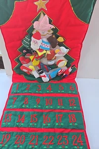 Pockets of Learning Christmas Tree Soft Cloth Felt Advent Calendar Vintage 1990 - Picture 1 of 8