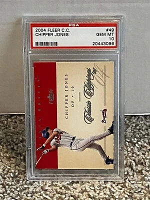 2004 Fleer C.C #49 - CHIPPER JONES - PSA 10 Gem Mint - BRAVES Classic Clippings - Image 1 of 2