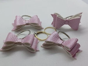 Faux Leather Mini Bow Hair Clips and keychain - Picture 1 of 4