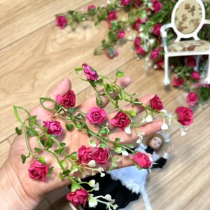 8PC 1:12 1/6 Scale Dolls House Miniatures Accessories Flower Vine Plastic Decor - Picture 1 of 9