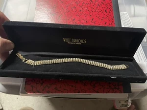 Pulsera Tenis Elizabeth Taylor Diamantes Blancos NUEVA con Estuche - Imagen 1 de 2