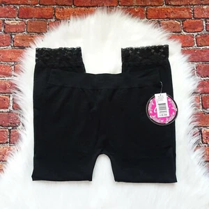 Say What? Girl's Lace Capri Black Stretch Active Leggings Soft Kohls Kids L NWT - Picture 1 of 11