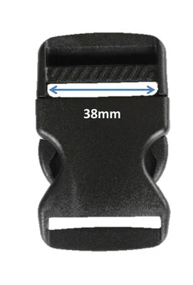 Clip de hebilla de liberación rápida lateral de plástico negro de 38 mm - Bolso mochila con correa para cinturón RE Foto 1 de 2