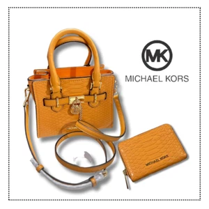 Michael Kors Hamilton XS Satchel Handbag Crossbody Bag + Card Case Wallet Cider - Picture 1 of 15