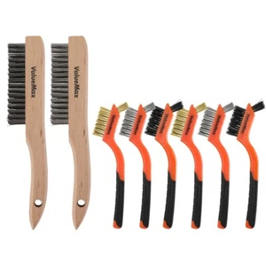 ValueMax 8PCS Heavy Duty Wire Scratch Brush Stainless Steel/Brass/Nylon Bristles - Picture 1 of 10