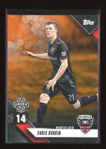 2019 Topps MLS #168 Chris Durkin U22 ORANGE 5/25 DC United