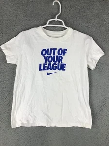 The Nike Tee out of your league Boys Short Sleeve Crew Neck White T Shirt XL - Picture 1 of 8