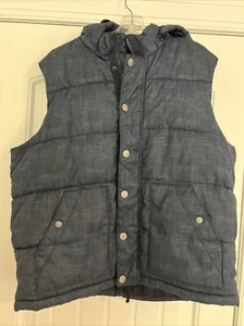 Old Navy Quilted Denim-Look Puffer Hood Navy Full Zip Unisex Adult XL - Picture 1 of 4