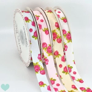 2m - Bertie's Bows 16mm Floral Grosgrain Ribbon - Easter Craft Sewing - Picture 1 of 7