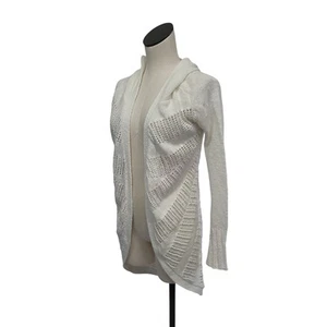 NWT Anthropologie Moth Women's White Open Knit Hooded Cardigan Size XS - Picture 1 of 9