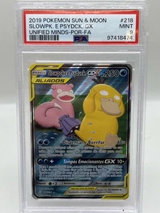 Slowpoke Psyduck GX 218/236 SM Unified Minds Alt Art POR Pokemon Card PSA 9 MINT - Picture 1 of 2