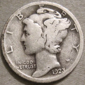 VENDO COME DA FOTO - MONETA MERCURIO 1923 P *** 90% ARGENTO *** 675 - Foto 1 di 8