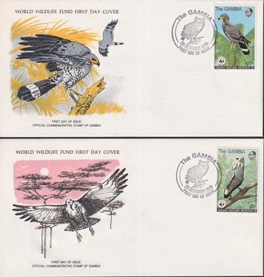 F-EX60803 GAMBIA WWF 1978 FDC SPECIAL PRINTING WILDLIFE ABUKO RESERVE BIRD. - Image 1 of 2