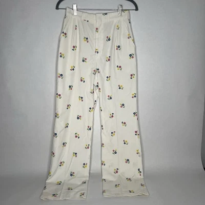 Calça bordada branca vintage David Brooks LTD tamanho 10 (6) veja as medidas - Imagem 1 de 4
