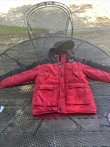 OshKosh BGosh Boys Red & Black Hooded Winter Jacket Size 6 Polyester - Picture 1 of 5
