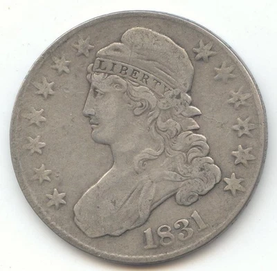 Medio dólar busto tapado 1831, original en muy buen estado Foto 1 de 2