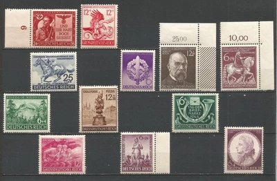 Germany Third Reich 1942-1945 group of 12 complete mint sets of singles MNH/MH/G - Image 1 of 2