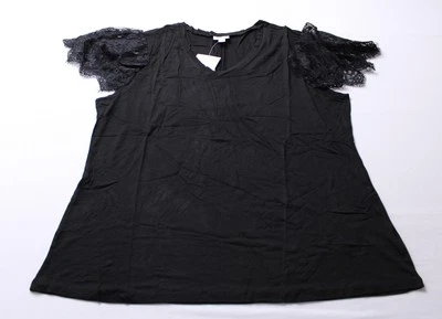 Top para mujer LuLaRoe Destiny relajado manga encaje DM3 negro talla XL NUEVO CON ETIQUETAS Foto 1 de 4