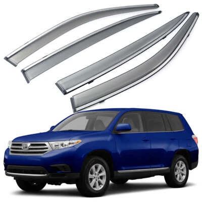 1 juego de deflector de visera de ventilación de ventana para Toyota Highlander 2008-2013 Foto 1 de 4