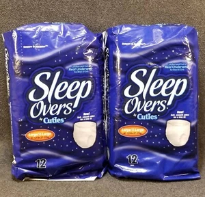 Cuties Sleep Overs Youth Absorbent Underwear Large/ X-Large 60-125 lbs. 2 Packs - Picture 1 of 2