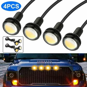 4pcs LED Amber Grille Lights Kit Universal For Ford Truck SUV SVT Raptor Style - Picture 1 of 17