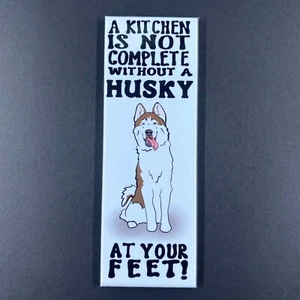 Brown Siberian Husky Magnet Cartoon Dog Portrait Gift Collectible Kitchen Decor - Picture 1 of 12