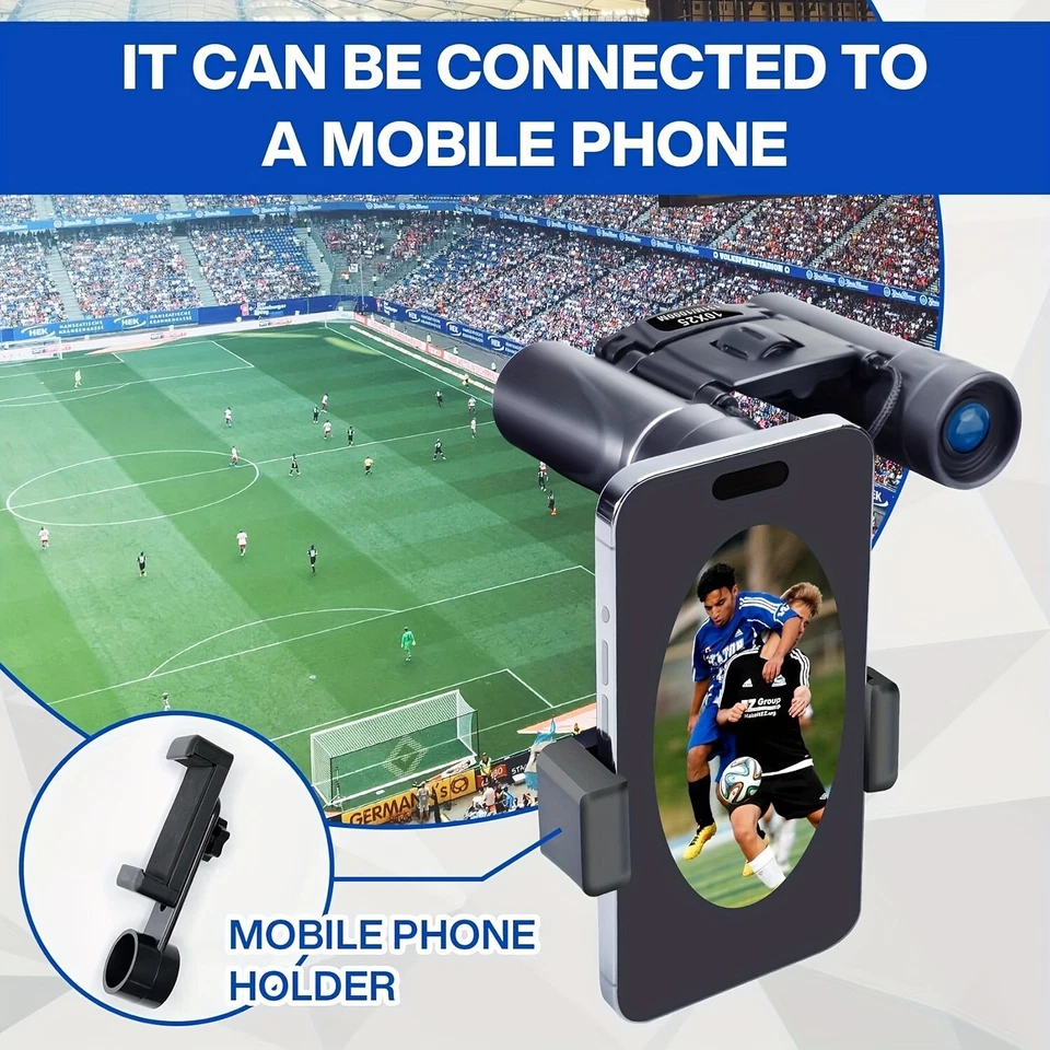 Mini Pocket Binoculars 10×25 w/Smartphone Adapter – Travel Birding/Hunting Optic - Image 1 of 4